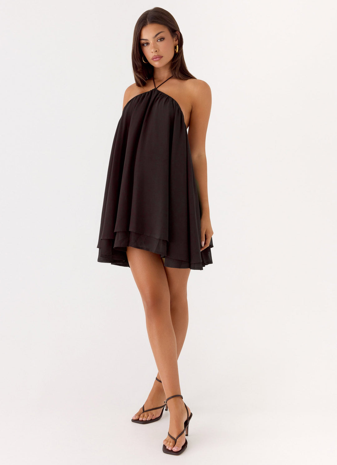 Alicelle Halter Mini Dress Brown