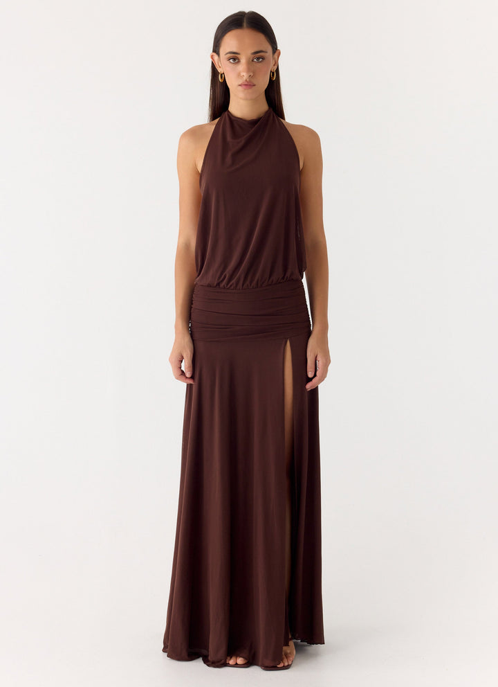 All This Aura Maxi Dress Chocolate