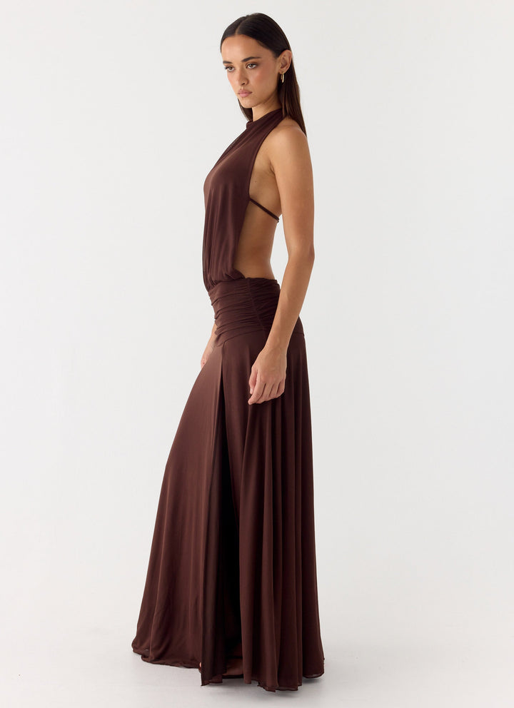 All This Aura Maxi Dress Chocolate