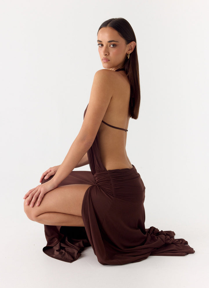 All This Aura Maxi Dress Chocolate