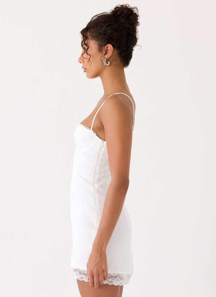 Aloura Lace Mini Dress White
