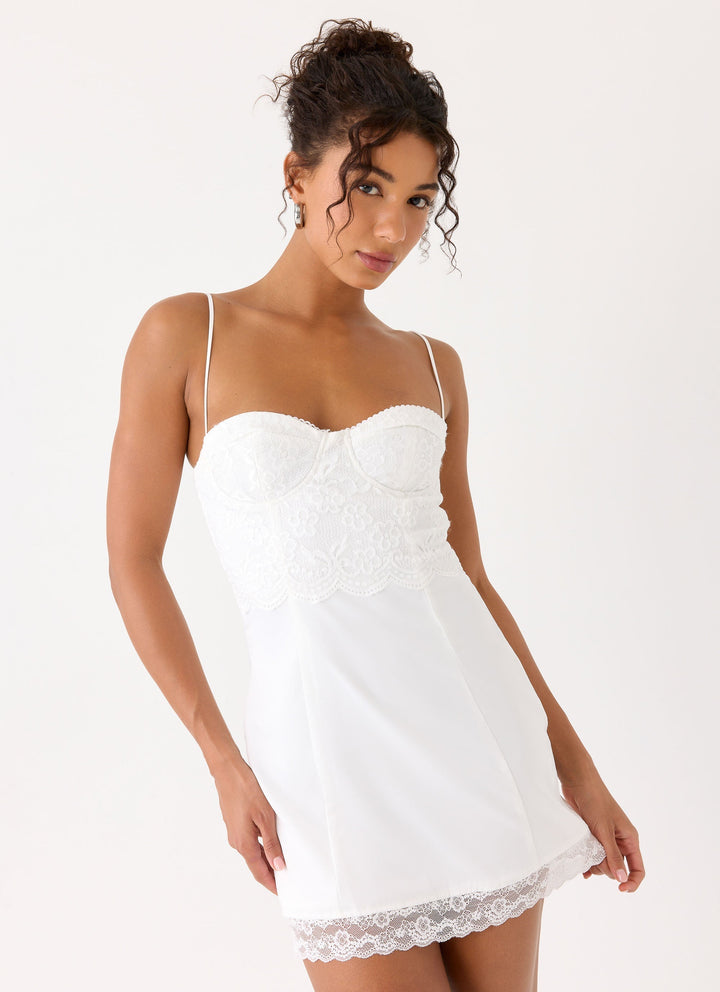 Aloura Lace Mini Dress White