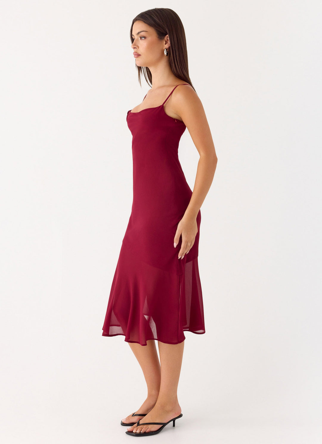 Anne Midi Dress Deep Red