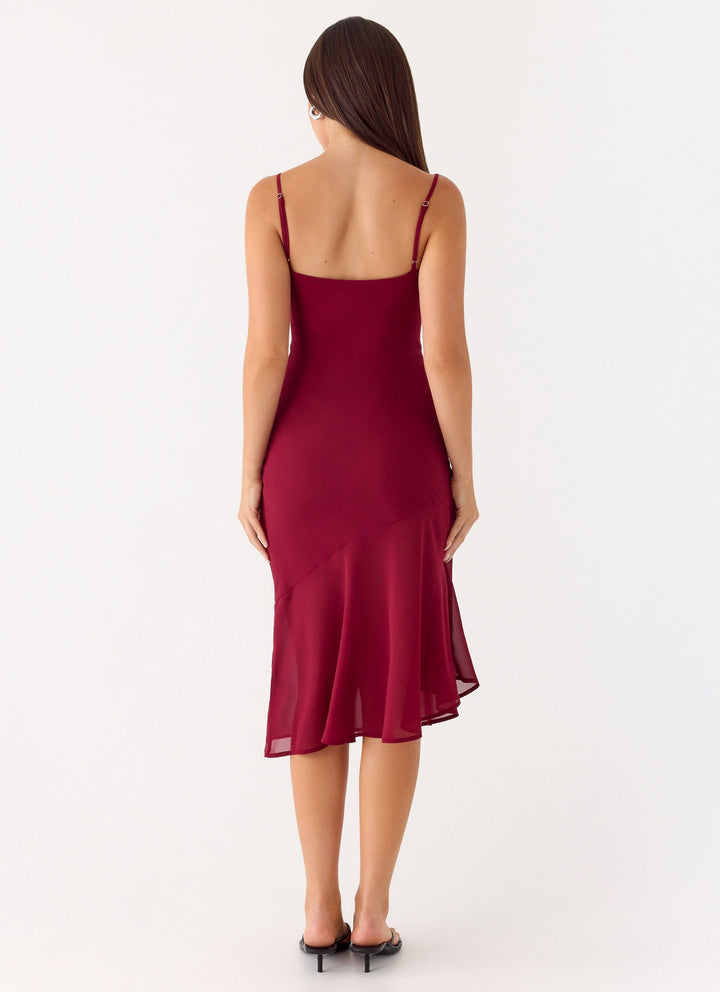 Anne Midi Dress Deep Red