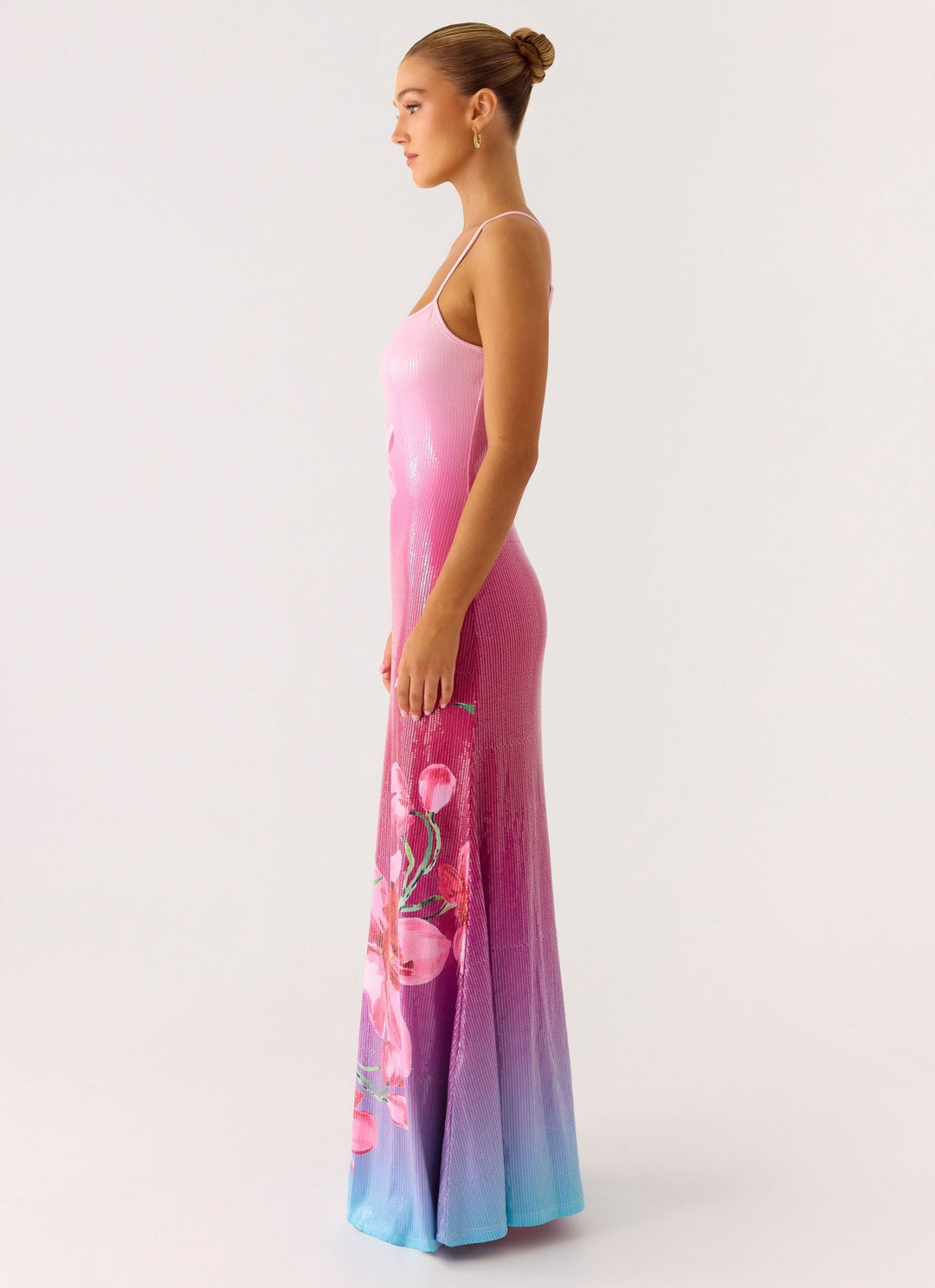 Ariaz Sequin Maxi Dress Pink