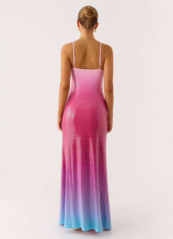 Ariaz Sequin Maxi Dress Pink