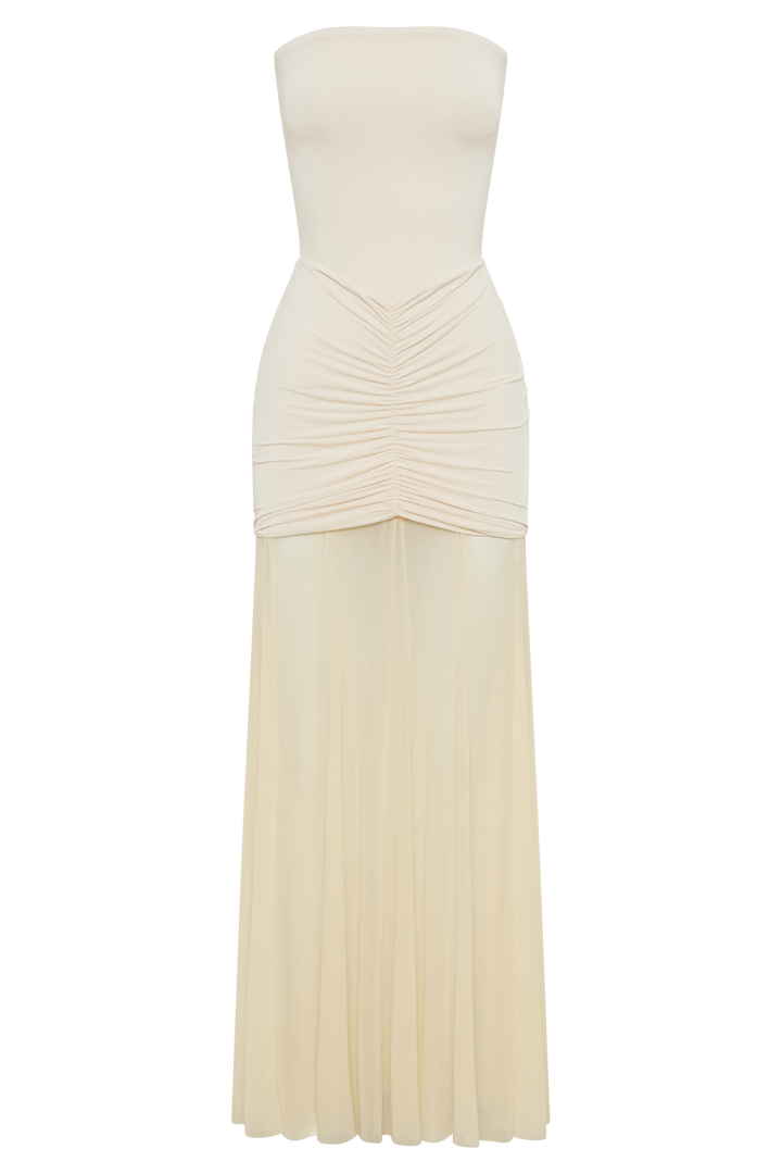 Caspian Off Shoulder Mesh Maxi Dress