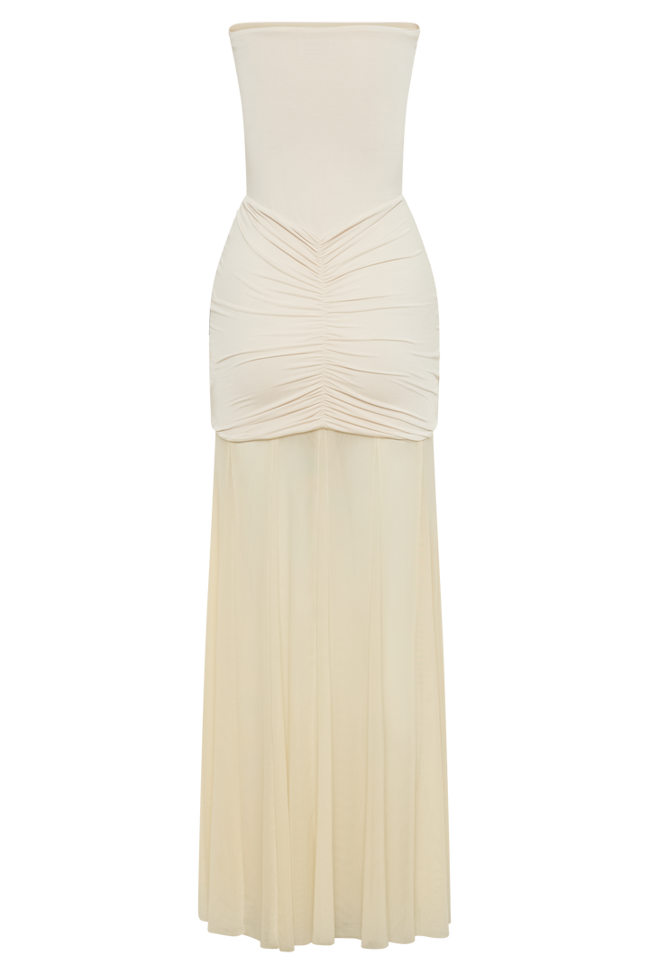 Caspian Off Shoulder Mesh Maxi Dress