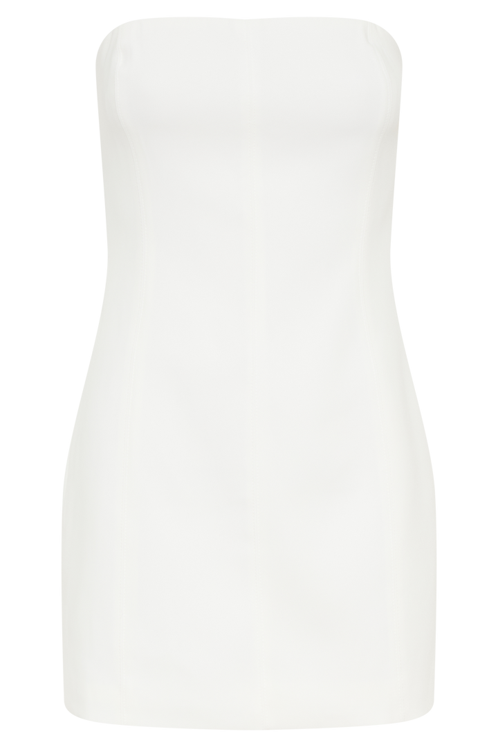 Maci White Crepe Mini Dress