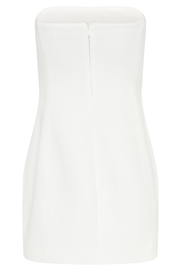 Maci White Crepe Mini Dress