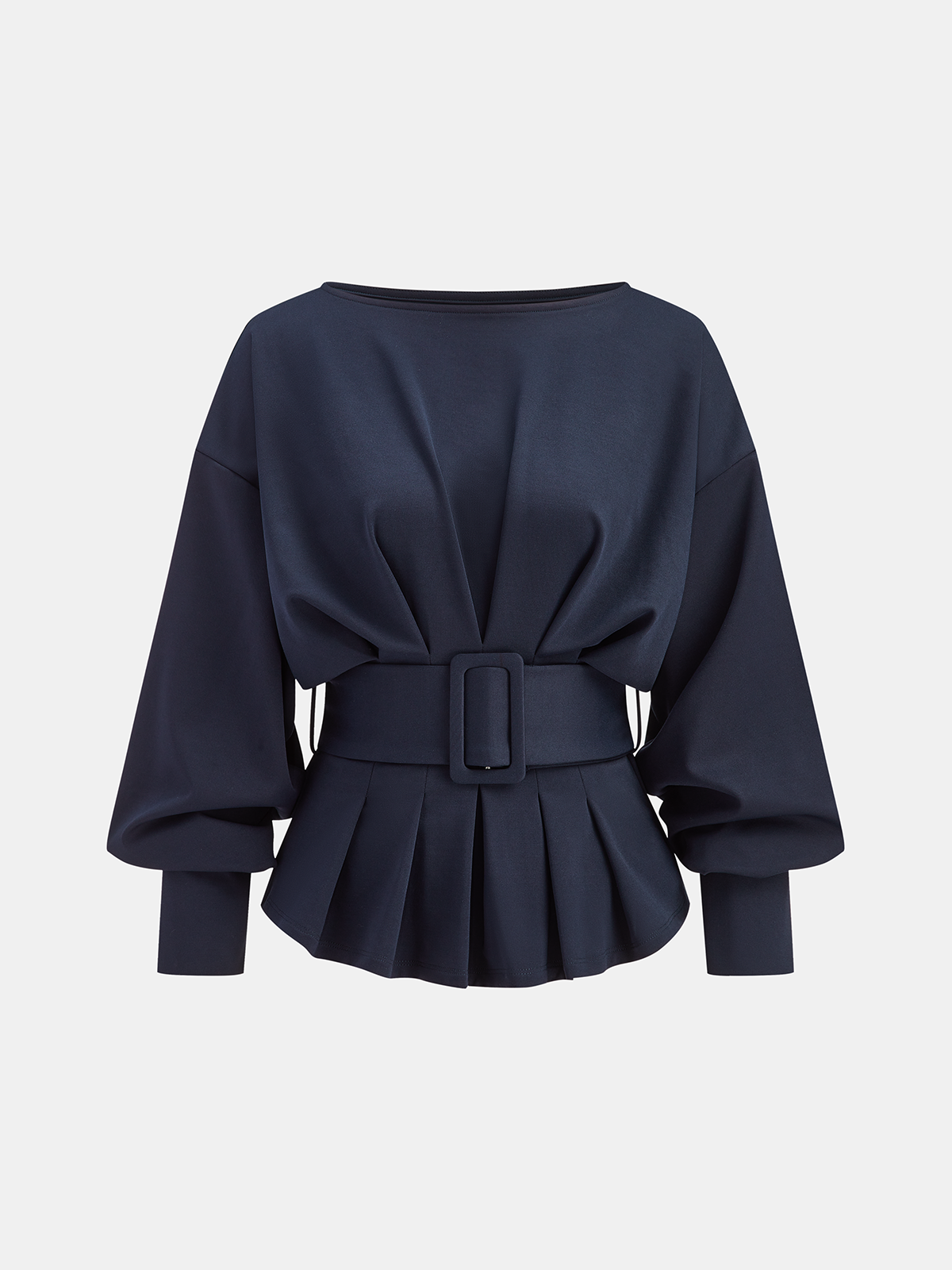 Women's Belted Sweatshirt | Cozy Crew Neck Long-Sleeve Top