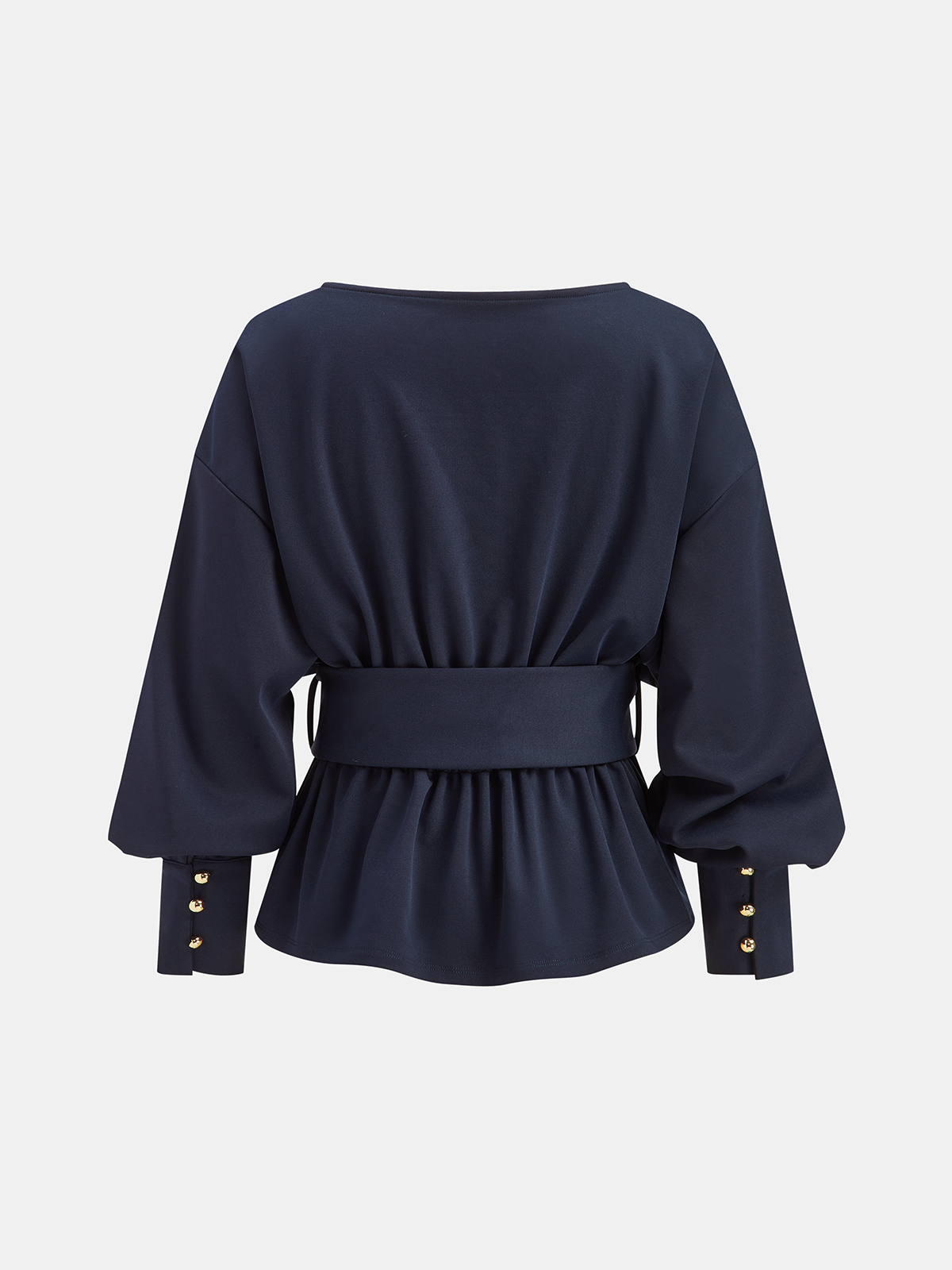 Women's Belted Sweatshirt | Cozy Crew Neck Long-Sleeve Top