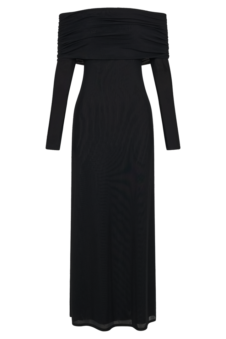 Josie Off Shoulder Mesh Maxi Dress
