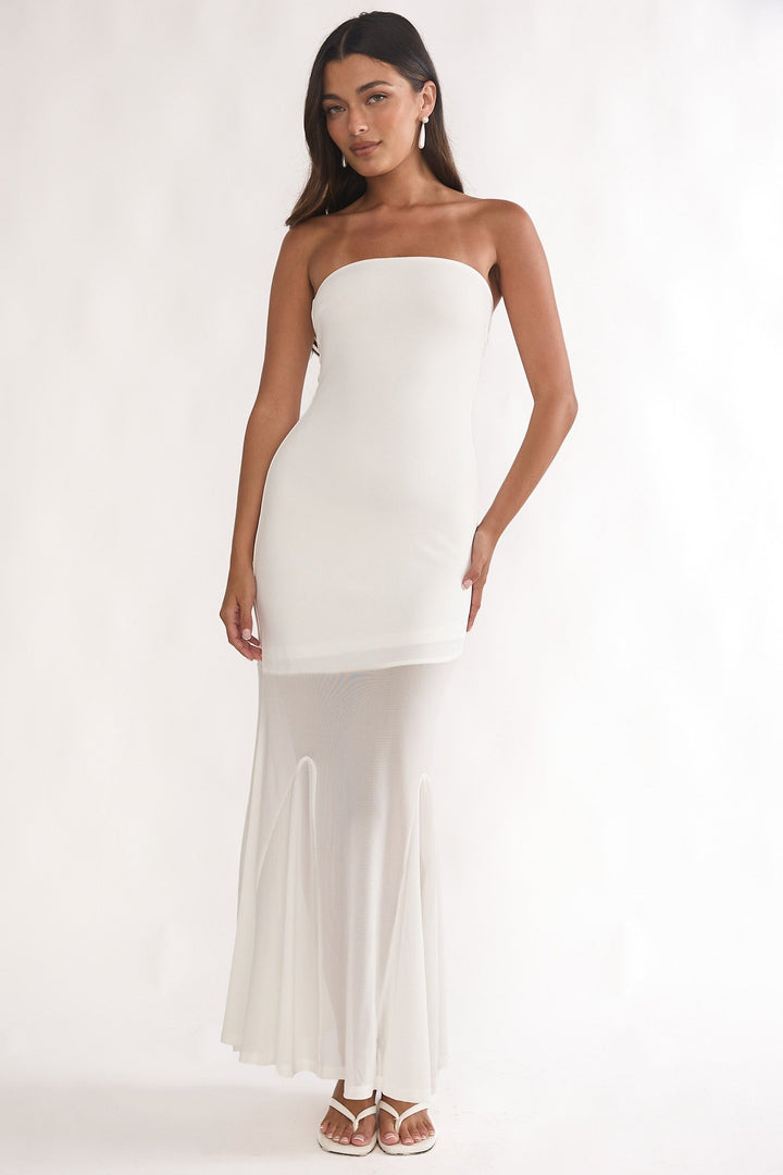 Calluna Strapless Maxi Dress White