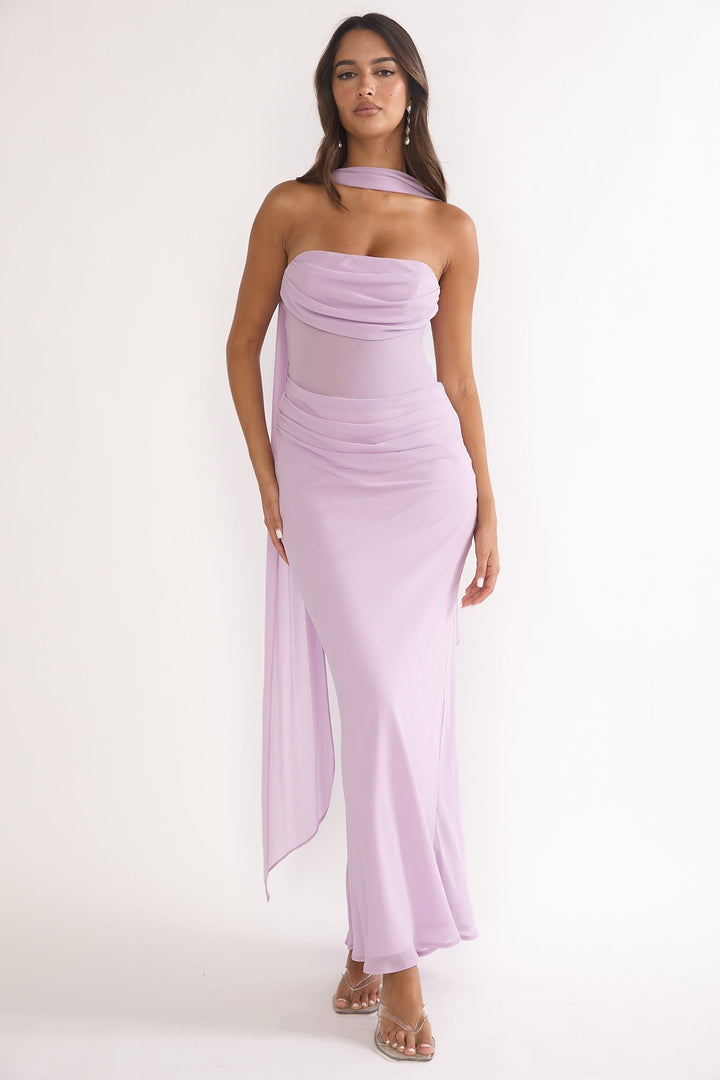 Unforgettable Strapless Maxi Dress Purple