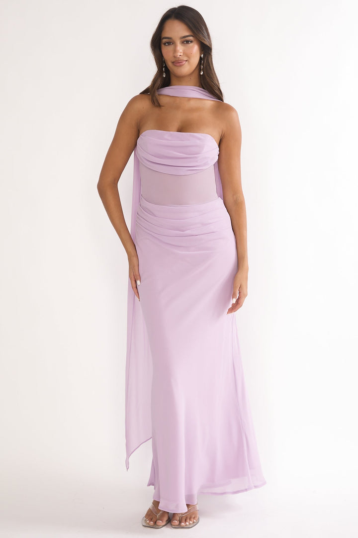 Unforgettable Strapless Maxi Dress Purple