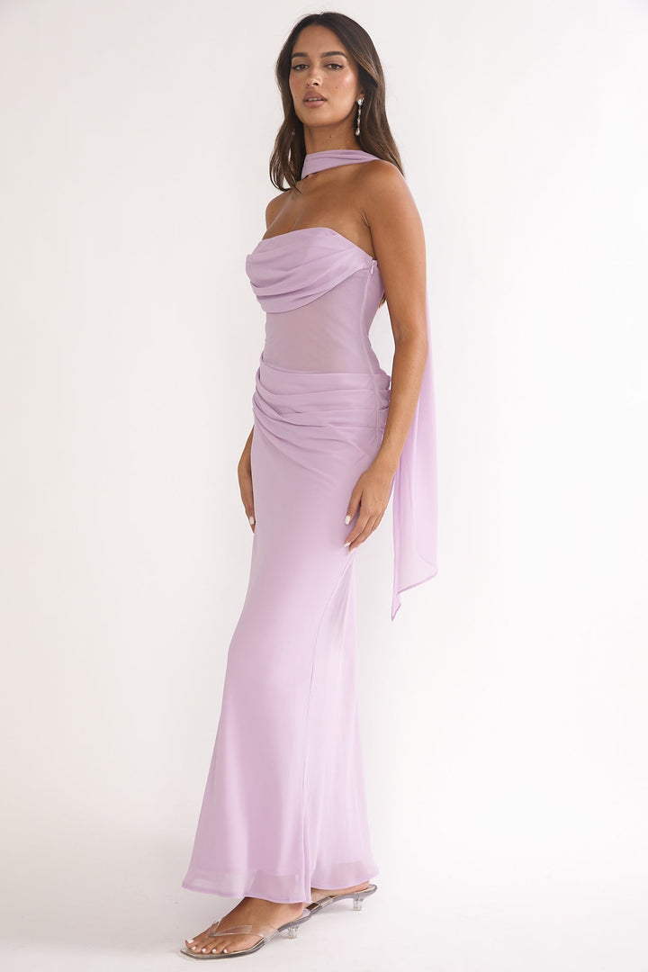 Unforgettable Strapless Maxi Dress Purple