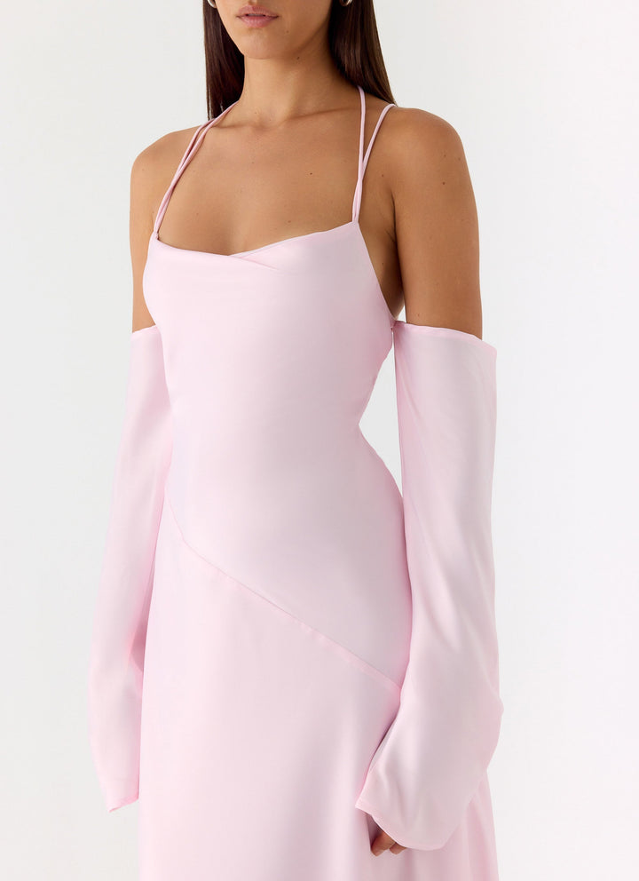 Breathe Me Long Sleeve Maxi Dress Pink