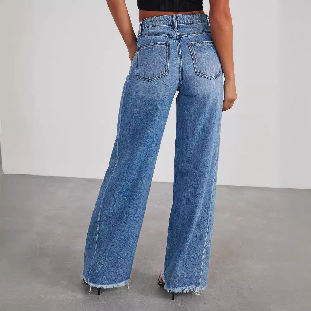 Women's High-Waist Denim Jeans | Casual Wide-Leg Relaxed Jeans