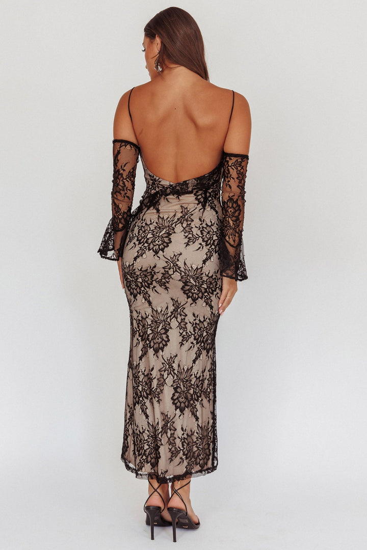 Zarah Lace Maxi Dress Black