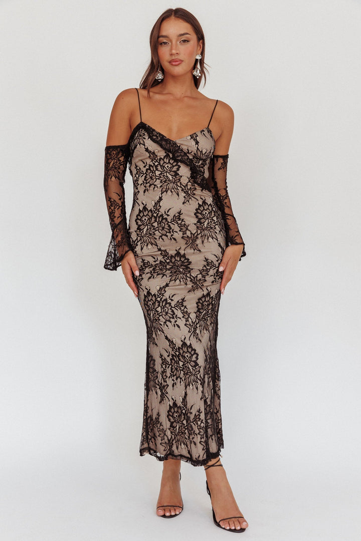Zarah Lace Maxi Dress Black