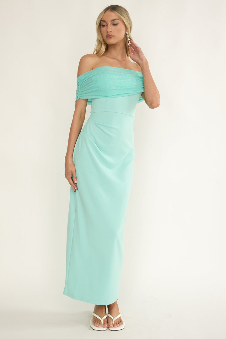 Love Languages Off Shoulder Maxi Dress Mint