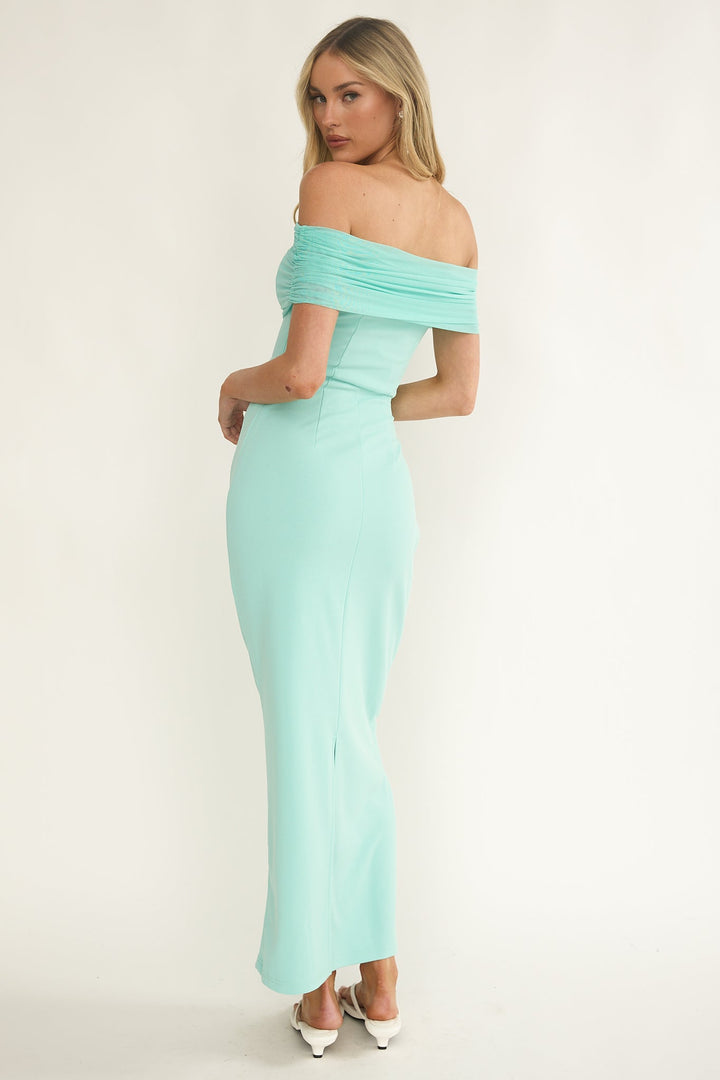 Love Languages Off Shoulder Maxi Dress Mint