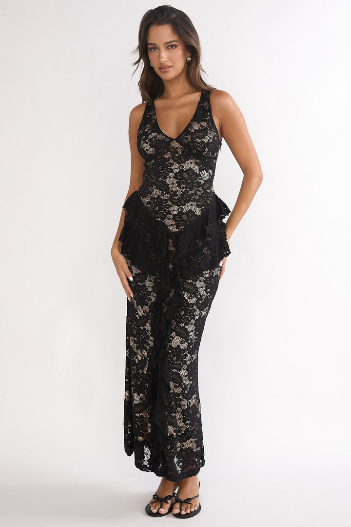 Serenella Lace Maxi Dress Black