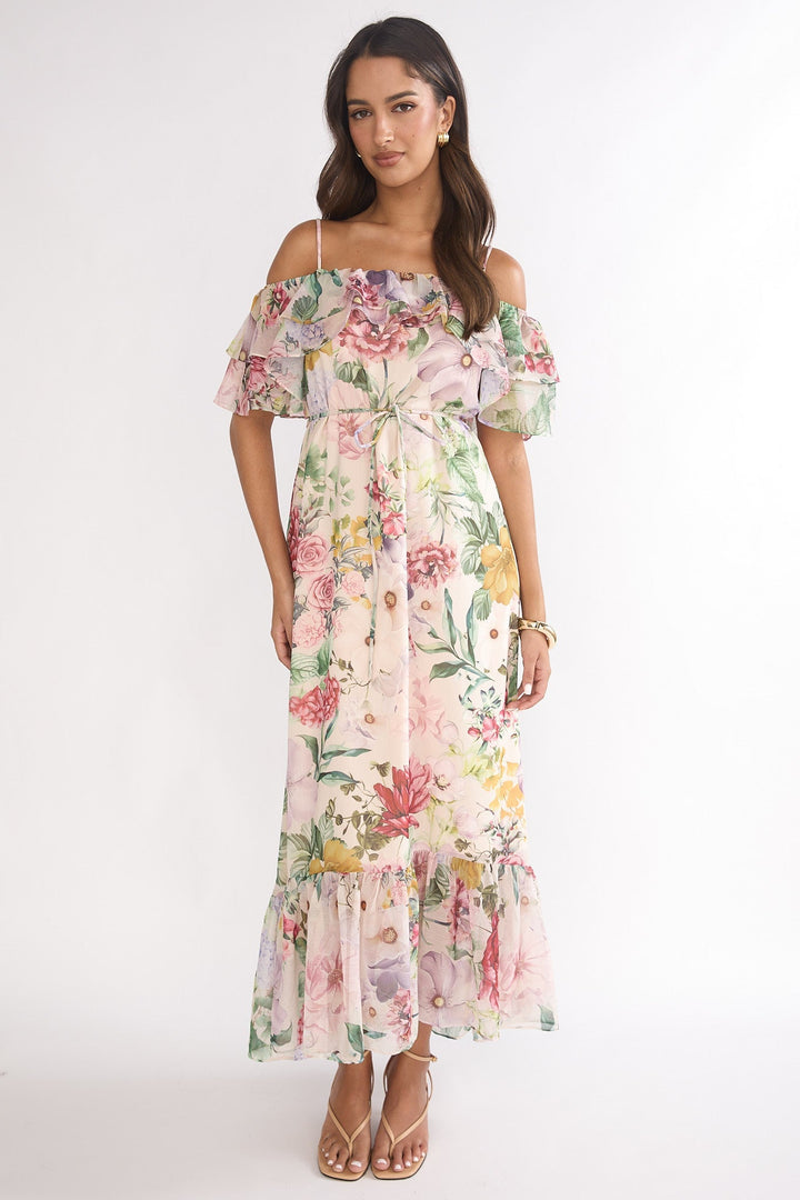 Ivelle Ruffle Maxi Dress Floral