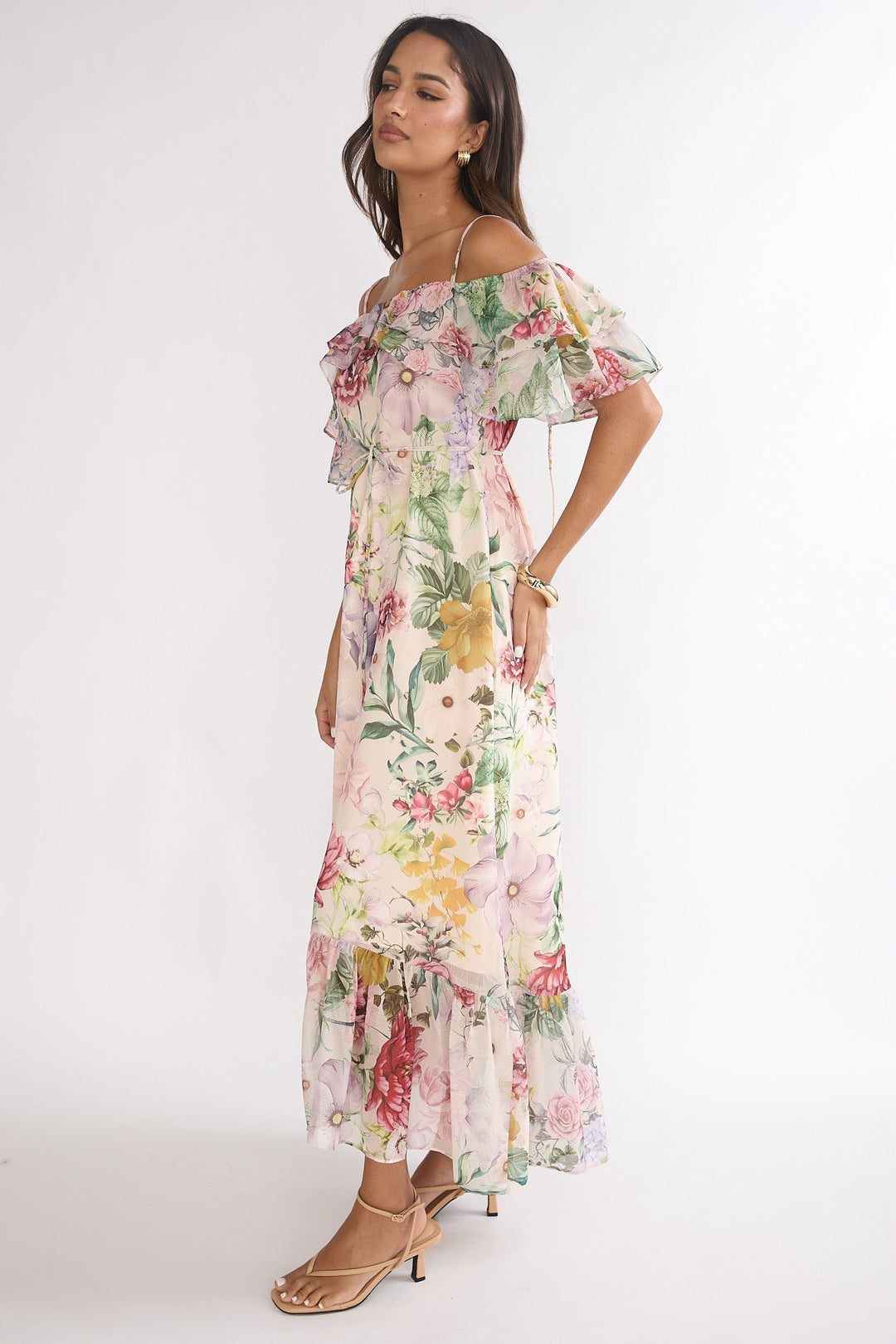 Ivelle Ruffle Maxi Dress Floral
