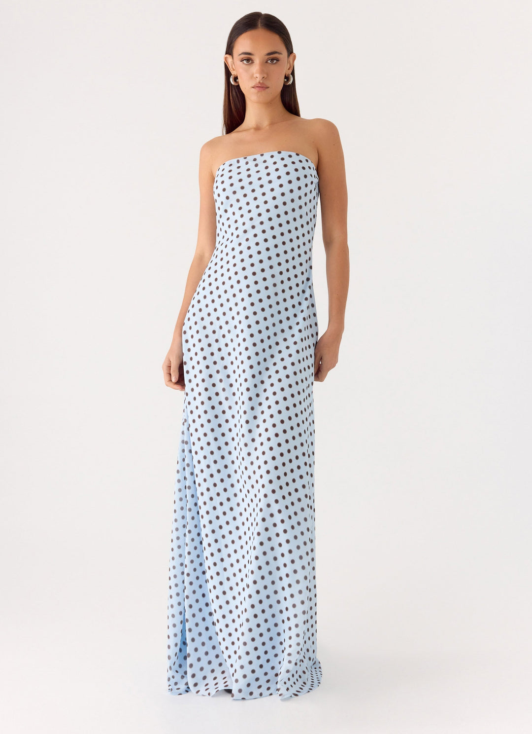Chaniva Maxi Dress Blue Mocha Dot