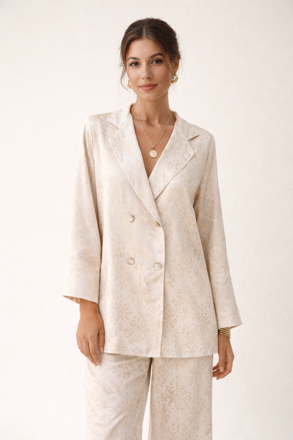 Women’s Crossed Blazer with Notched Lapels in Straight Cut