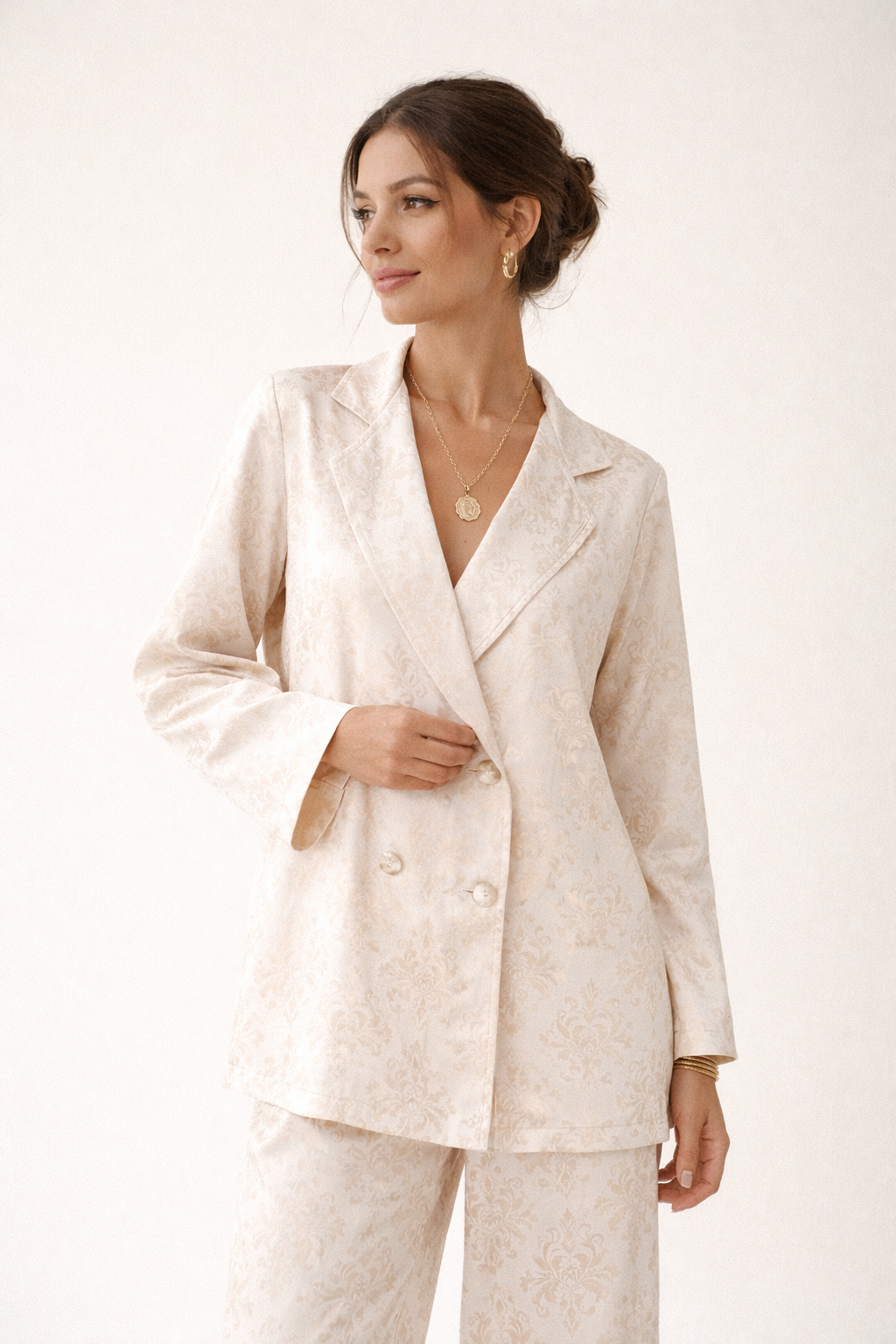 Women’s Crossed Blazer with Notched Lapels in Straight Cut