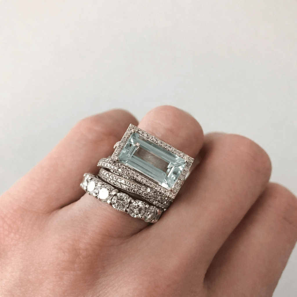 Women's Vintage Turquoise Stackable Ring Set | Silver-Tone Boho Rings