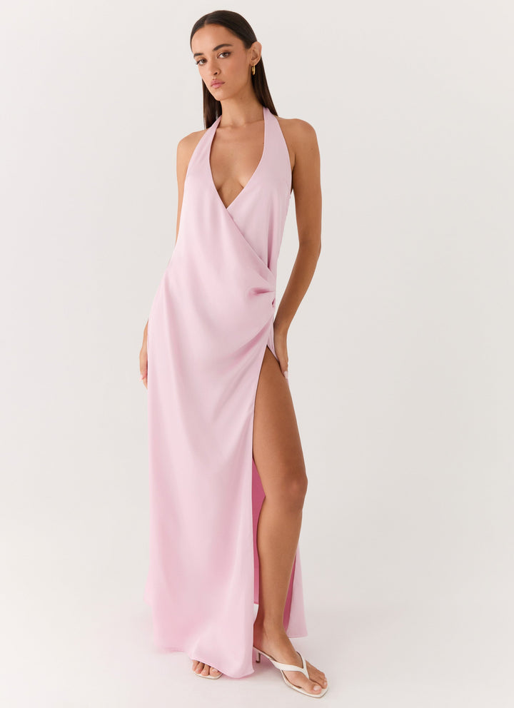 Chellie Wrap Maxi Dress Pink