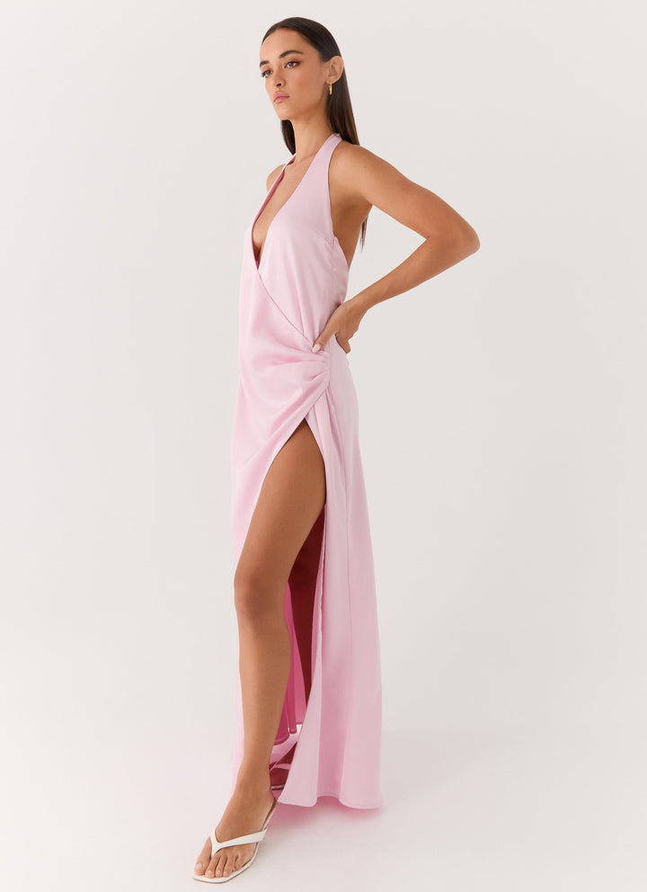 Chellie Wrap Maxi Dress Pink