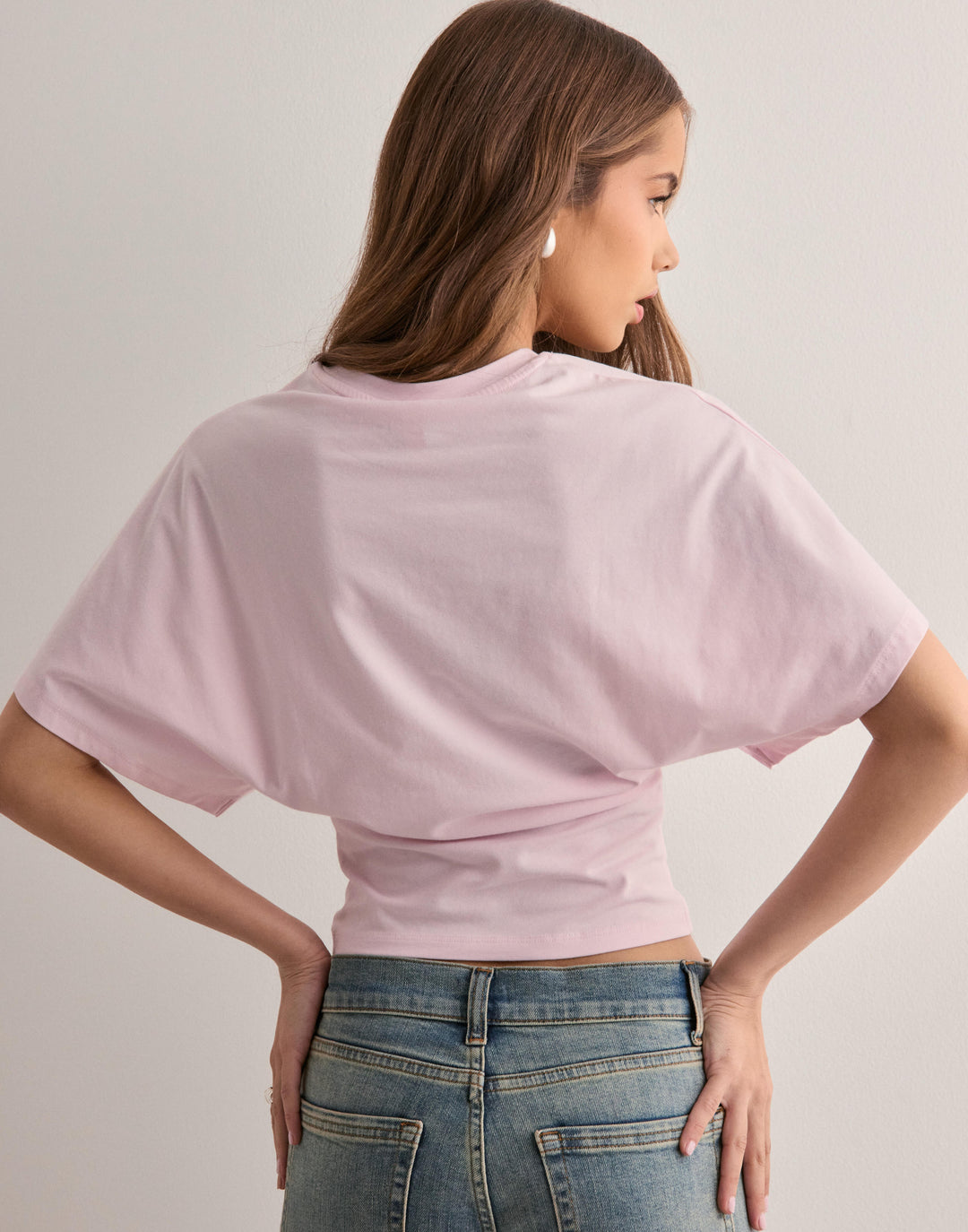 Duttini | Cinched Waist Cropped T-Shirt