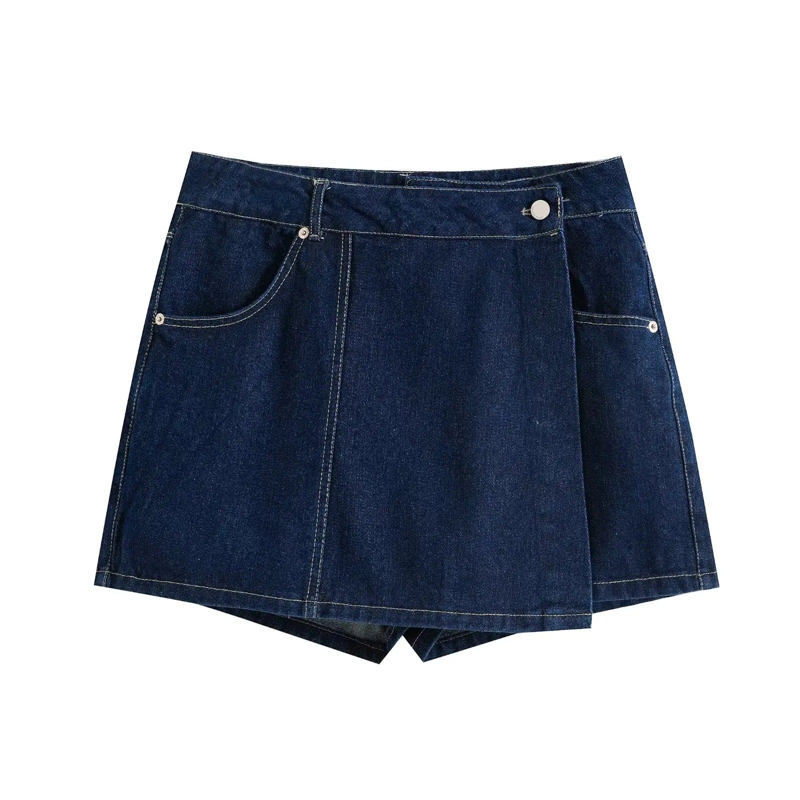 Denim Set | Relaxed Crop Top and Mini Skort Outfit | Stylish Casual Two Piece Set
