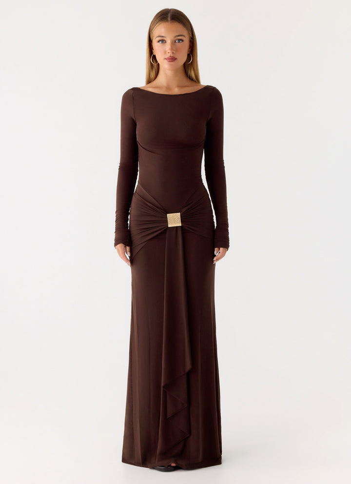 Dray Maxi Dress Chocolate