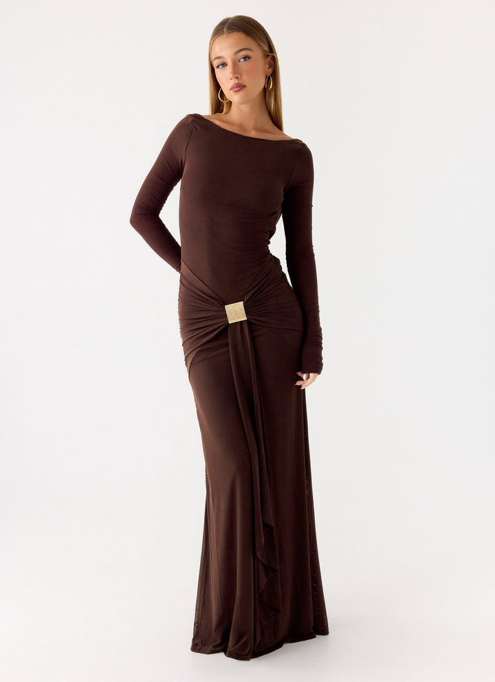 Dray Maxi Dress Chocolate