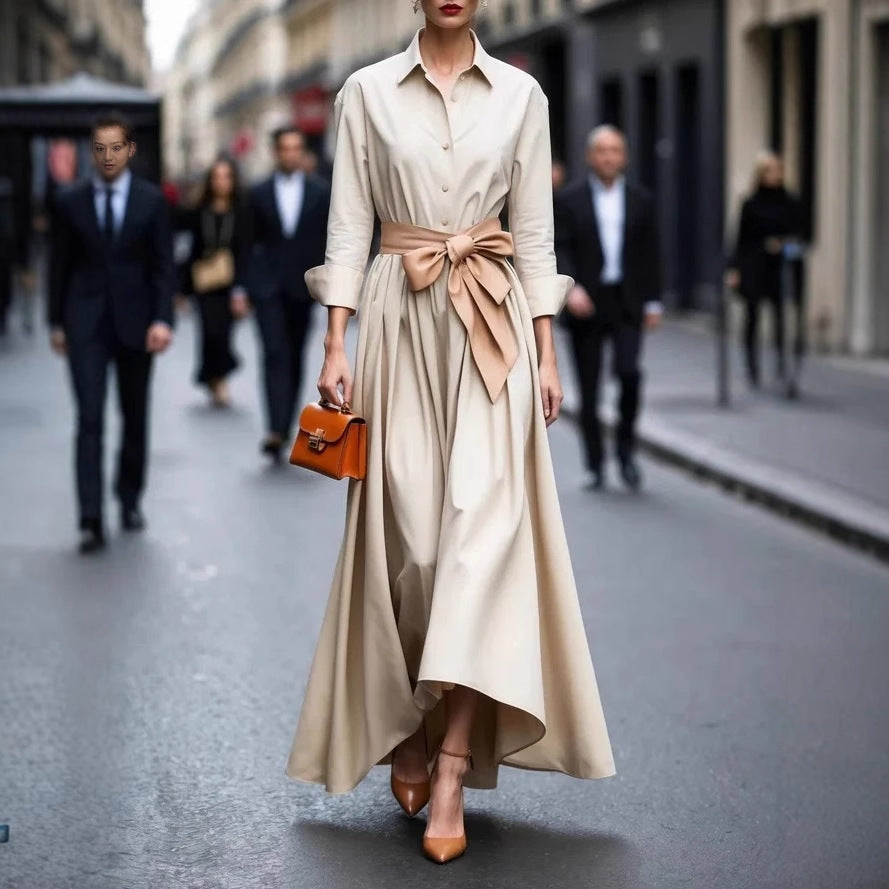 Dress | A-Line Midi Shirt Dress | Elegant | Comfortable