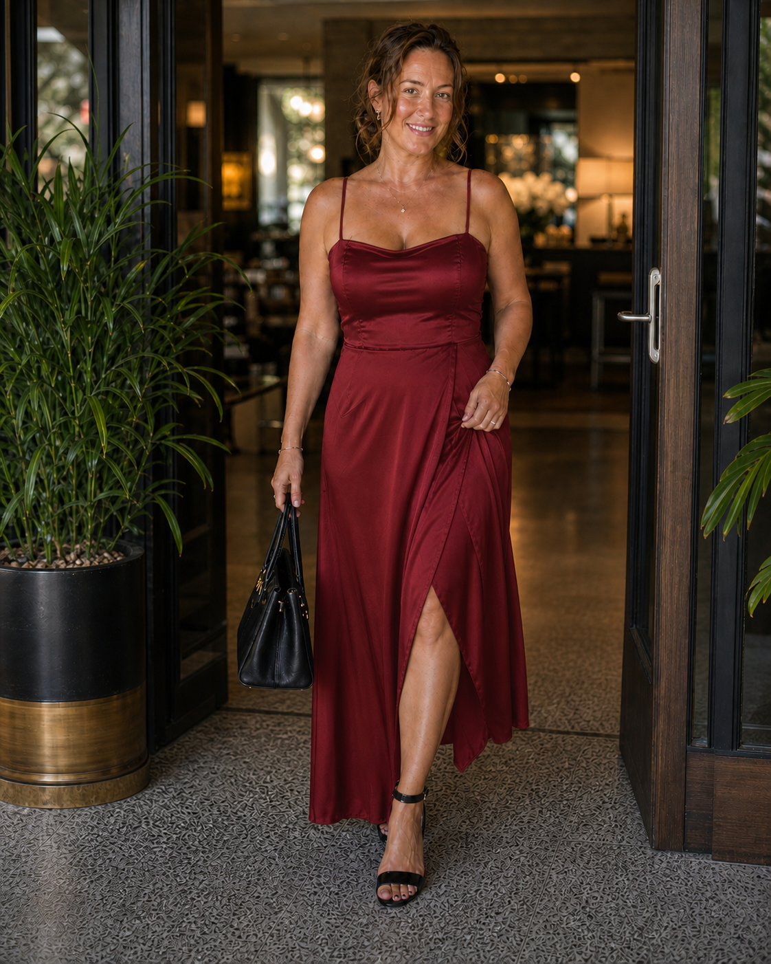 Dress | Flowing Cut Summer Dress | Elegant Chic Style with Slit