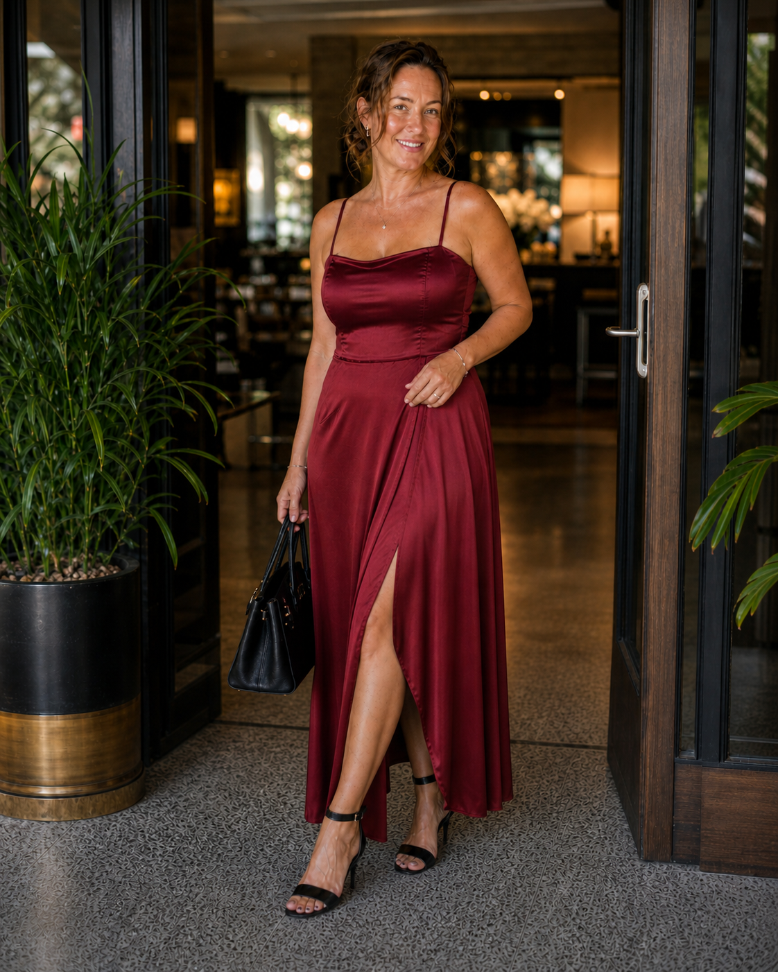Dress | Flowing Cut Summer Dress | Elegant Chic Style with Slit