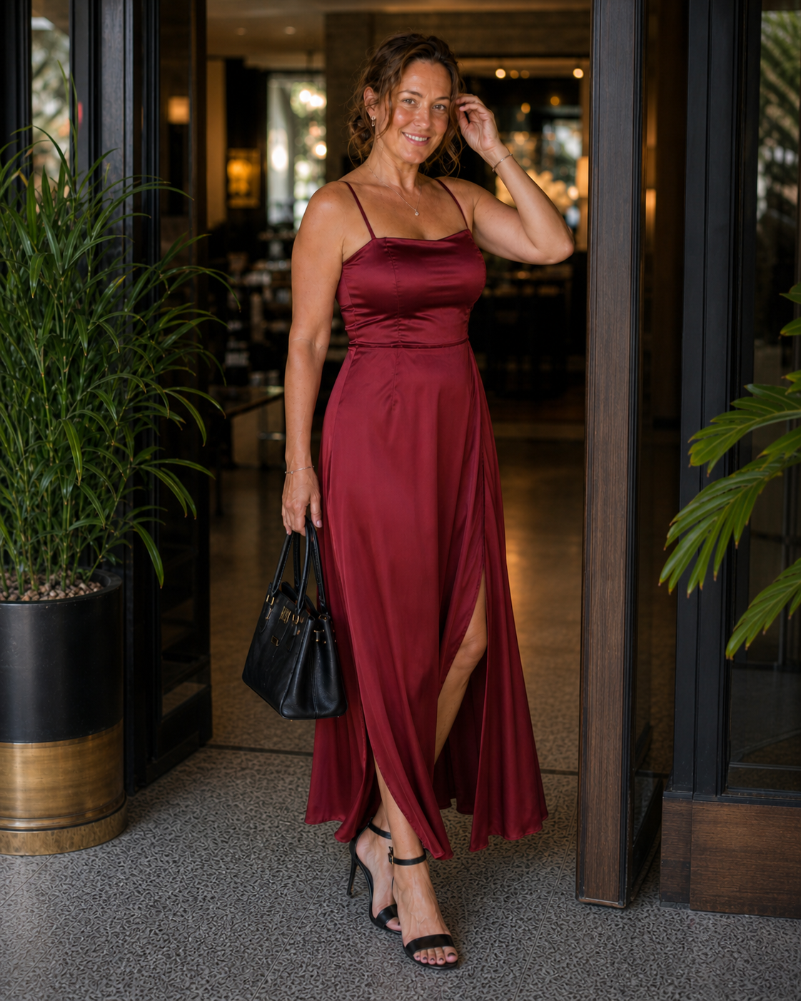 Dress | Flowing Cut Summer Dress | Elegant Chic Style with Slit
