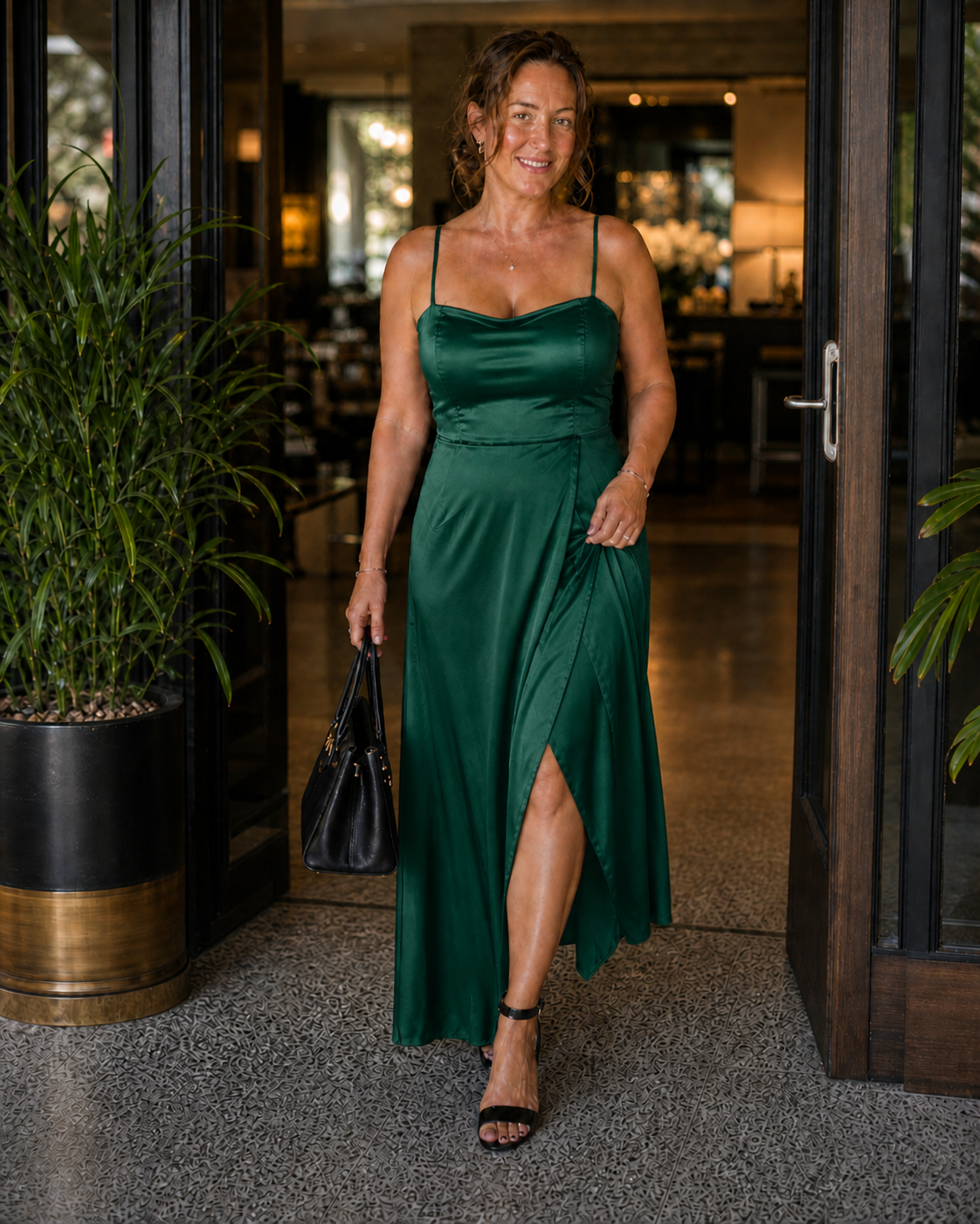 Dress | Flowing Cut Summer Dress | Elegant Chic Style with Slit