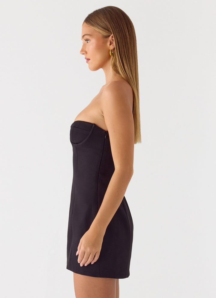 Drivers Seat Strapless Mini Dress Black