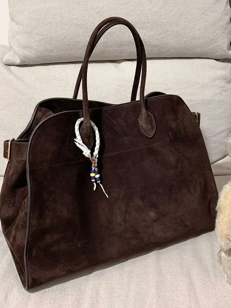 Large Faux Suede Shopper Bag