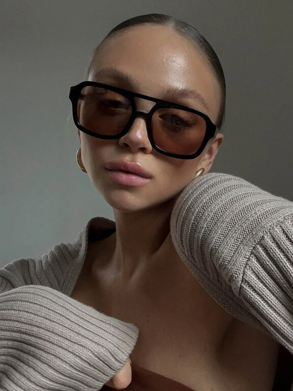 Retro Aviator Oval Sunglasses