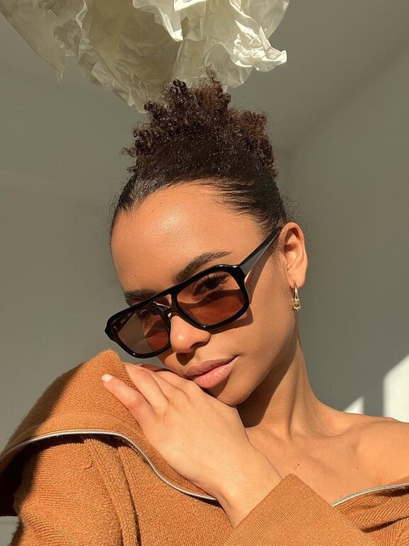 Retro Aviator Oval Sunglasses