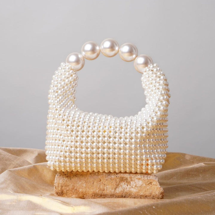 Pearl Embellished Mini Statement Bag